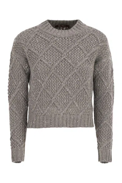 MAX MARA MAX MARA STUDIO ELLADE - BOXY WOOL AND CASHMERE JUMPER WITH SEQUINS