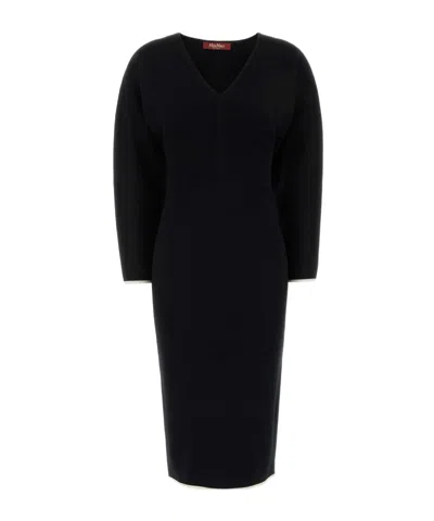 Max Mara Studio Emiro V-neck Midi Dress In Black