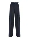 Max Mara Studio Entrata Belted Pleated Trousers In Black