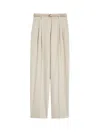 Max Mara Studio Entrata Trouser Beige In Metallic