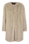 Max Mara Studio Eros - Faux Fur Coat In Neutral