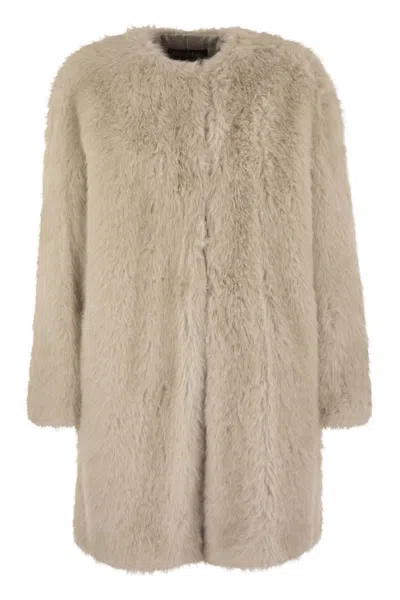 Max Mara Studio Eros Fur In Neutral