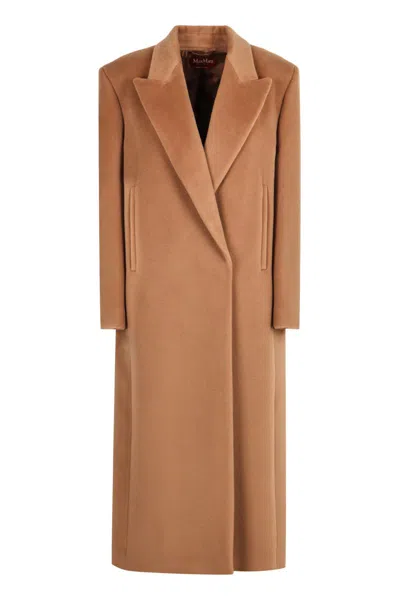 Max Mara Wool Robe-style Coat In Brown