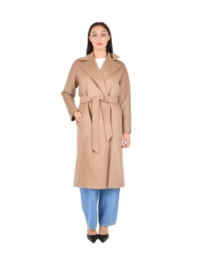 Max Mara Studio Euclide Coat In Sand
