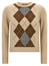Max Mara Diamond Pattern Knit Sweater In Neutral