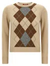 Max Mara Diamond Pattern Knit Sweater In Neutral
