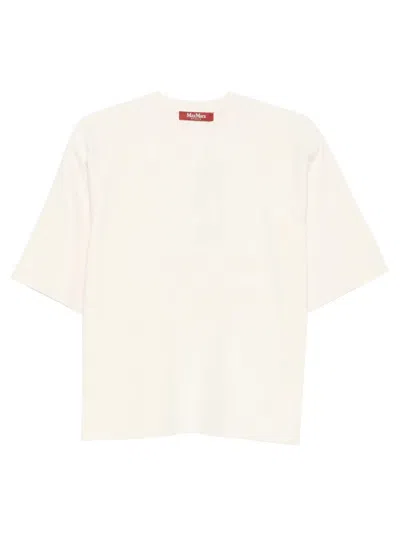 Max Mara Studio Fashionable Velo T-shirt With Unique Sleeve Design In Neutral