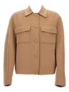 Max Mara Fiero Wool-silk-cachemere Drap Coat Overshirt Jackets Beige In Brown