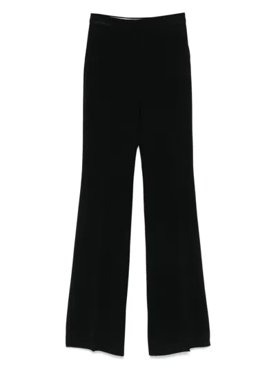 Max Mara Velvet Track Pants In Black