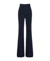 Max Mara Studio-inspired High-waist Flared Trousers With Pressed Pleats In Black