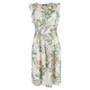 Max Mara Studio Floral-print Midi Dress In Multicolor Silk In Multi