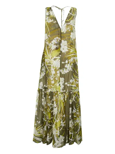 Max Mara Studio Floral Sleeveless Tiered Dress