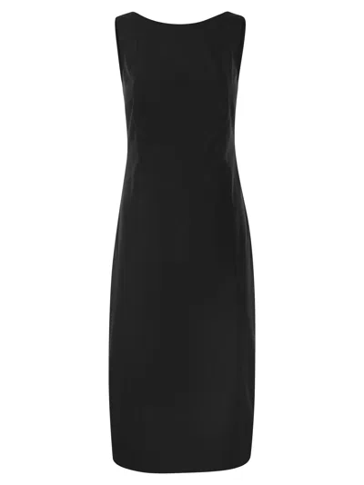 Max Mara Studio Crewneck Sleeveless Dress In Black