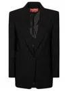 Max Mara Single-breasted Tailored Blazer With Notched Lapel In Black