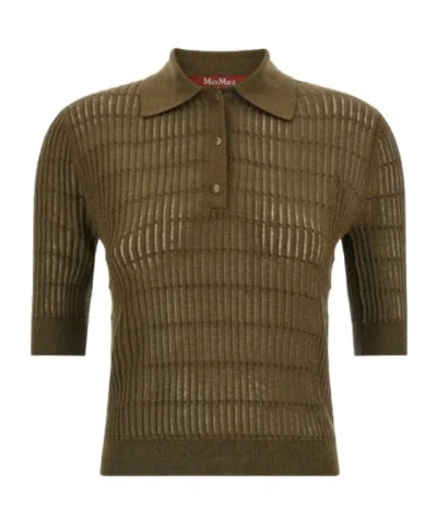 Max Mara Studio Gallo Knitted Polo Shirt In Multi