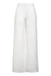 Max Mara Studio Garibo Linen Trousers In White
