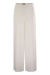 Max Mara Studio Garibo Linen Trousers In White