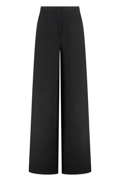Max Mara Studio Gary Linen Blend Trousers In Black