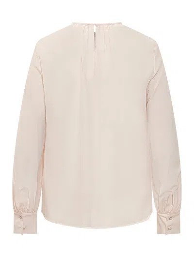 Max Mara Studio Gathered Neck Mini Shirt In Rosa Petalo