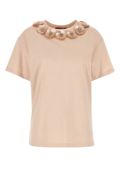 Max Mara Pastel Pink Jersey Gennaio T-shirt In Beige