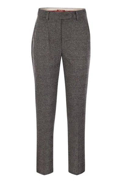 Max Mara Studio Gerico - Slim Trousers In Cotton And Viscose Blend In Green