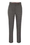 Max Mara Studio Gerico - Slim Trousers In Cotton And Viscose Blend In Grey