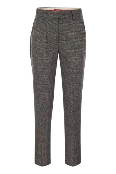 Max Mara Studio Gerico - Slim Trousers In Cotton And Viscose Blend In Grey