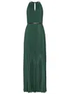 Max Mara Gersa Dress In Georgette Sablè In Green
