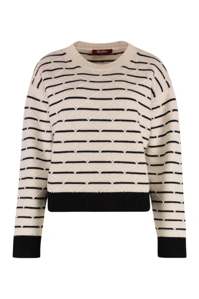 Max Mara Studio Gettone Wool And Cashmere Sweater In Neutral