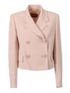 Max Mara Studio Double-breasted Long-sleeved Jacket In Neutral