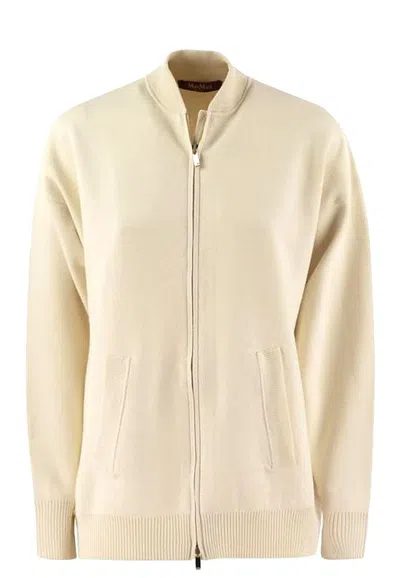 Max Mara Studio Giacca In Maglia Teorema Avorio In Cream