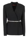 Max Mara Studio Single-breasted Blazer With Belt In Black