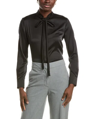 Max Mara Studio Gilles Silk-blend Shirt In Black