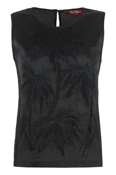 Max Mara Studio Giostra Tank Top In Black