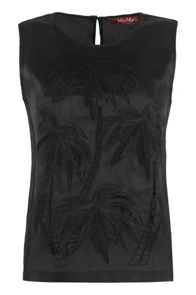 Max Mara Studio Giostra Tank Top In Black