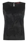 Max Mara Studio Giostra Tank Top In Black