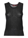 Max Mara Studio Pedone Sleeveless Knitted Top In Black