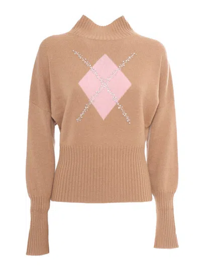 Max Mara Nuccia Camel Sweater/tank/top In Brown