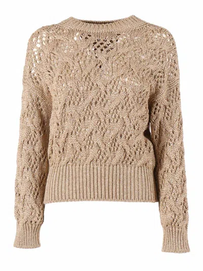 Max Mara Studio Girocoll In Brown
