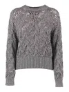 Max Mara Studio Girocoll In Gray