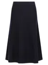 Max Mara High-waisted Flared Skirt With Smooth Finish In Blue