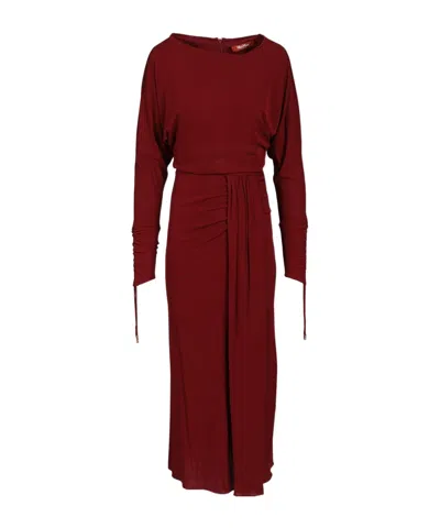 Max Mara Studio Gocce Ruched Midi Dress In Red
