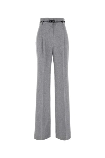 Max Mara Studio Grey Wool Zac Pant In Gray