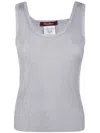 Max Mara Top Hardy In Viscosa Lurex Argento In Grey