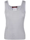 Max Mara Top Hardy In Viscosa Lurex Argento In Grey