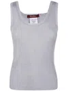 Max Mara Top Hardy In Viscosa Lurex Argento In Grey