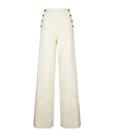 Max Mara Studio High Waist Fluid Leg Trousers In Neutral