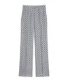 Max Mara Studio High-waist Pattern-printed Trousers In Gray