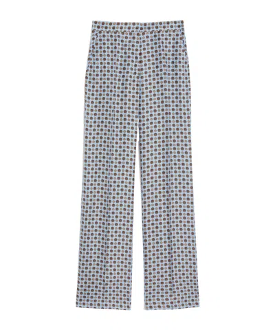 Max Mara Studio High-waist Pattern-printed Trousers In Gray