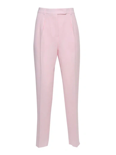 Max Mara Studio High Waist Straight Leg Pants In Pink